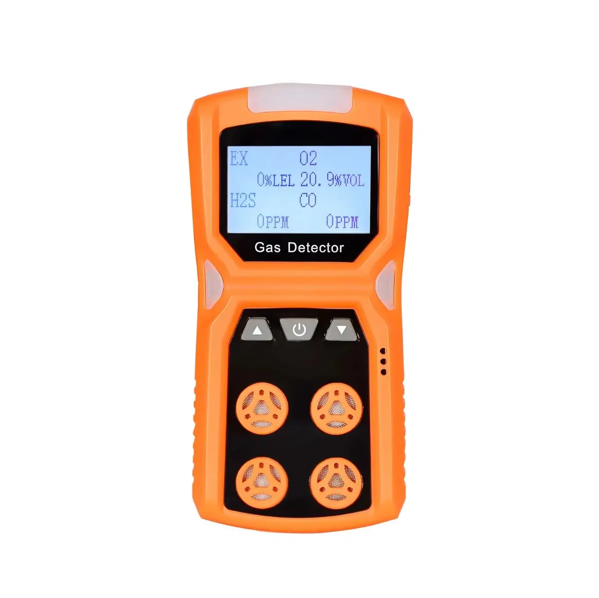 4 Gas Monitor Portable Multi Gas Detector for H2S CO O2 & LEL, Rechargeable Gas Leak Tester with Triple Alarm, Data Logging