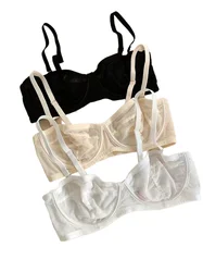 Half-cup large size lingerie ultra-thin bra large breasts show small sexy bra removable straps underwear female invisible back