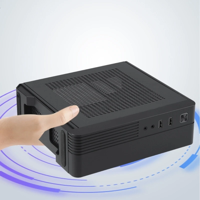 MX02 Mini châssis PC châssis Mini ITX boîtier HTPC PC Support disque solide 2,5 pouces