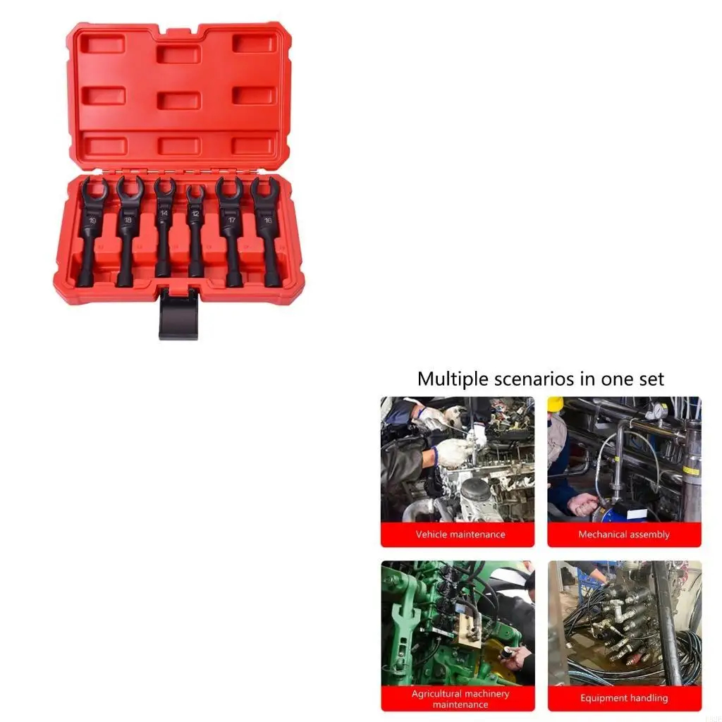 

P82E 6Pcs Universal Adjustable Wrench Set Quick Twist Oil Pipe Wrench Oil Pipe Wrench Remove Oil Pipe Wrench Nut Wrench