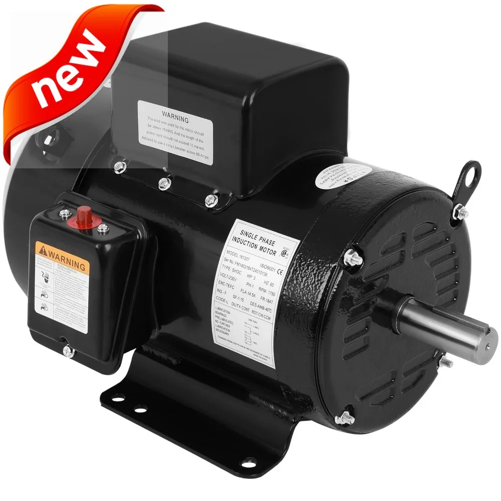 

Электрический фермерский двигатель мощностью 3 л.с., 1750 об/мин, однофазный, 4-полюсный, диаметр вала 1-1/8, длина вала 2,75, 184 т по часовой/против часовой стрелки, IP55