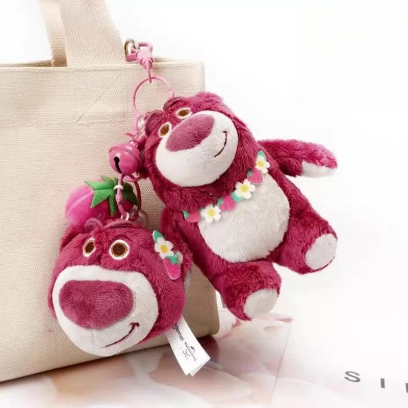 Disney Potdemiel Strawberry Bear Plush Toy Keychain Cartoon & Cute Anime Doll Keyring Backpack Pendant Children'S Toys Birthday