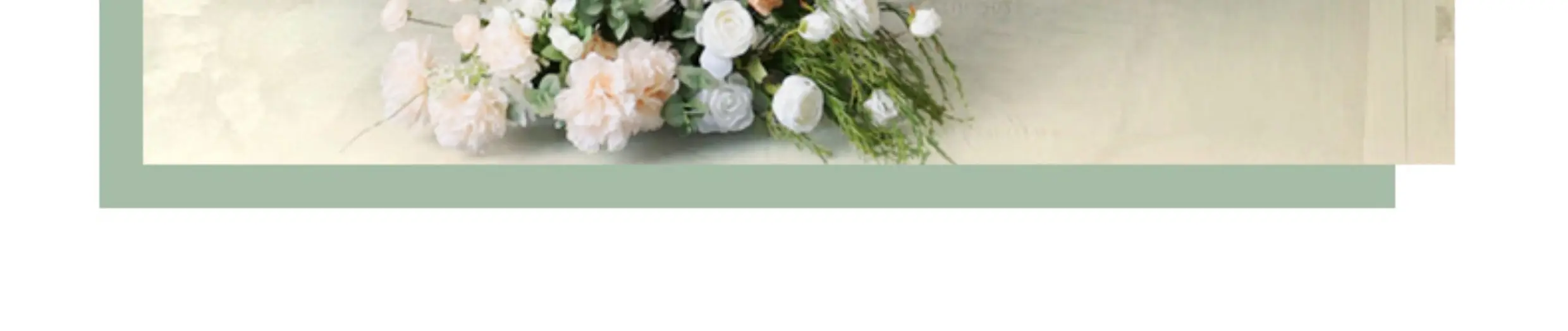 Champagnerweiße Rose mit grünen Blättern, hängende Blumenreihe, Dekoration für Hochzeitshintergrund, Tischdekoration, Ballveranstaltung, Gangdekoration, Bodenblumenrequisiten – Detail 9
