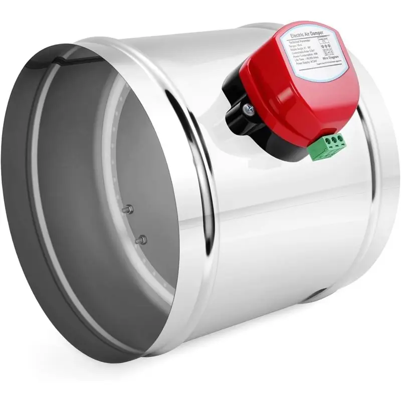 

【HAPPYH】8" Motorized Duct Damper,Adjustable Volume Damper, Backdraft Damper Airflow Control For HVAC Ventilation System,AC 24V