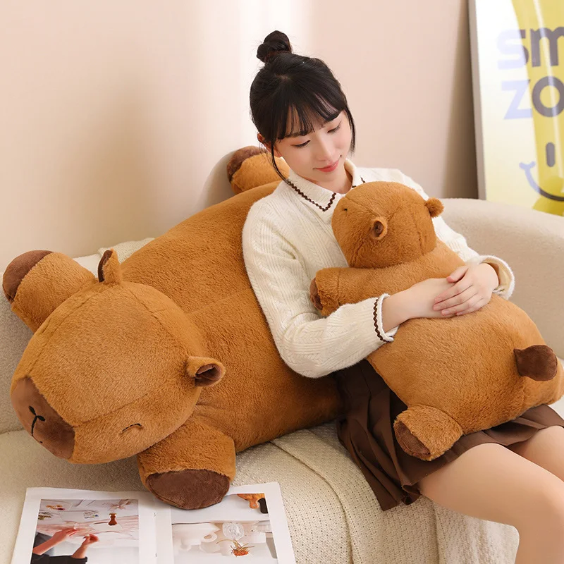 Enorme grande Capybara peluche Mat farcito gigante Capibara pavimento pigro divano cuscino equitazione cavallo per bambini compleanno DecorativeDecor giocattoli