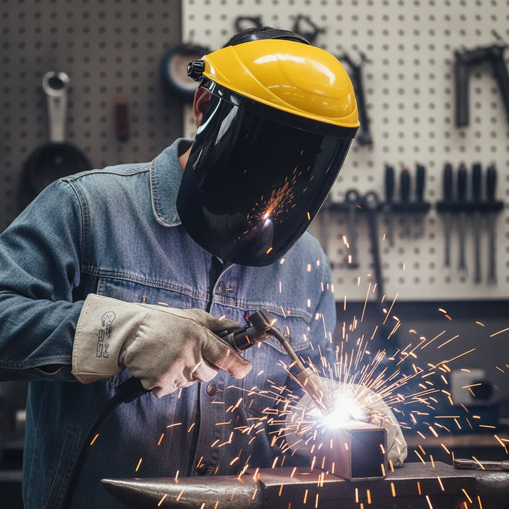 

Portable PC Plastic Welding Helmets Auto Darkening Transparent Face Cover Anti Splash 5 Colors Shield Visor Welding Supplies