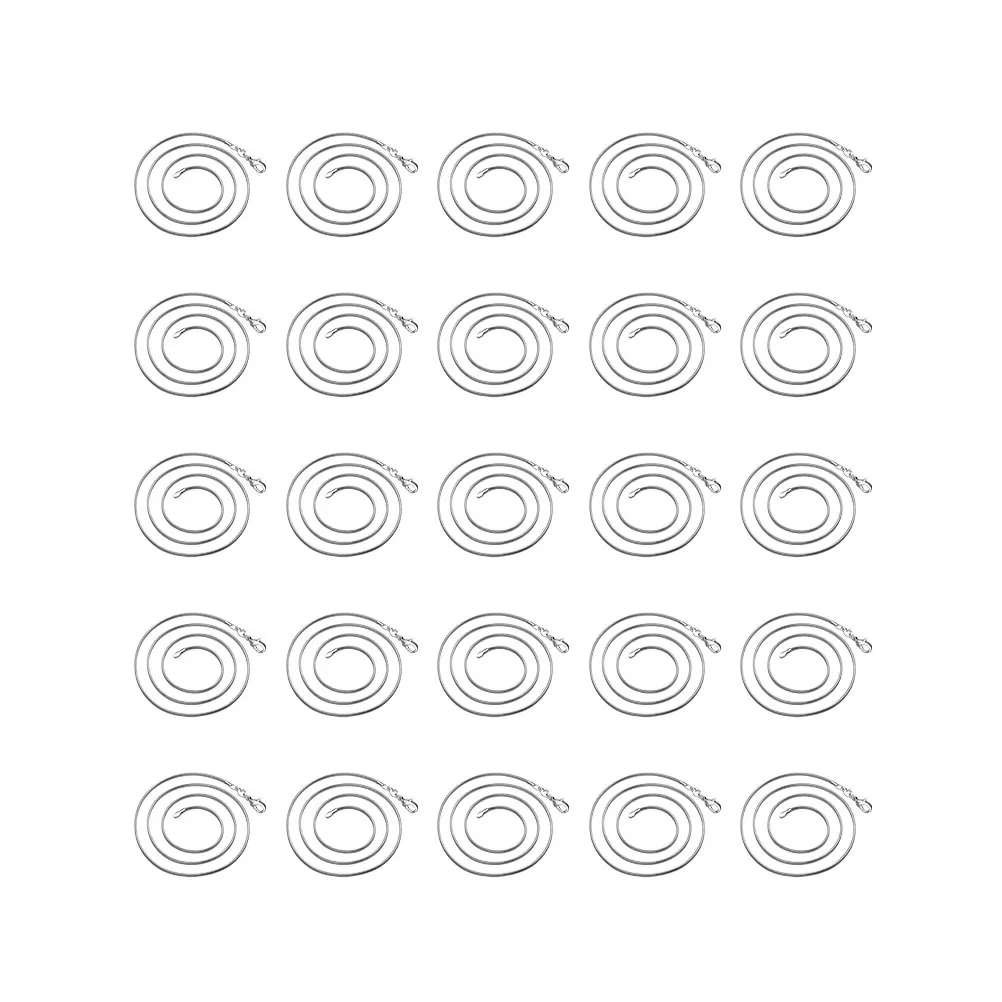 

25 Pcs Chain Fashion Snake Necklace Durable Fashion Silver Plated Necklace Snake Chain Jewelry Women Men Banquet Gift