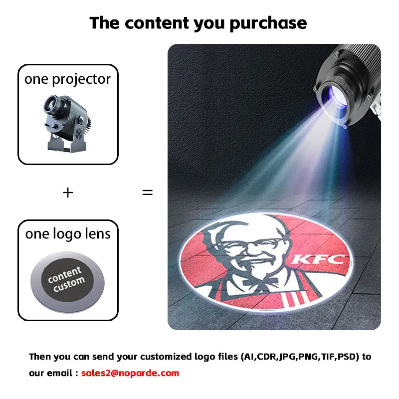 Waterproof Vehicle-Mounted Advertising Projector DC12-24 Low Voltage Direct Current Logo Projector for Business Use Bare Wire