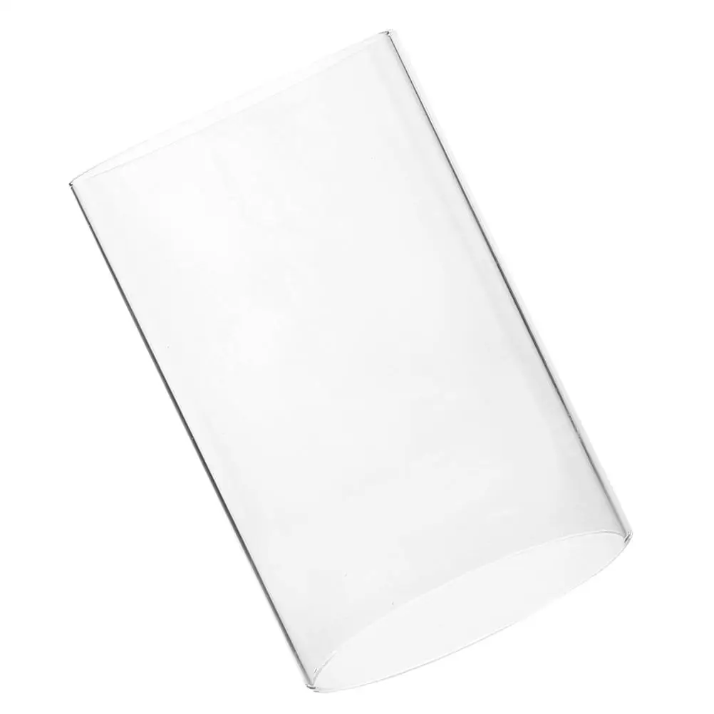

Glass Lampshade Bottomless Chimney Clear Cylinder Sleeve Candlestick Holder Tube Cover for Open Ended Hurricane