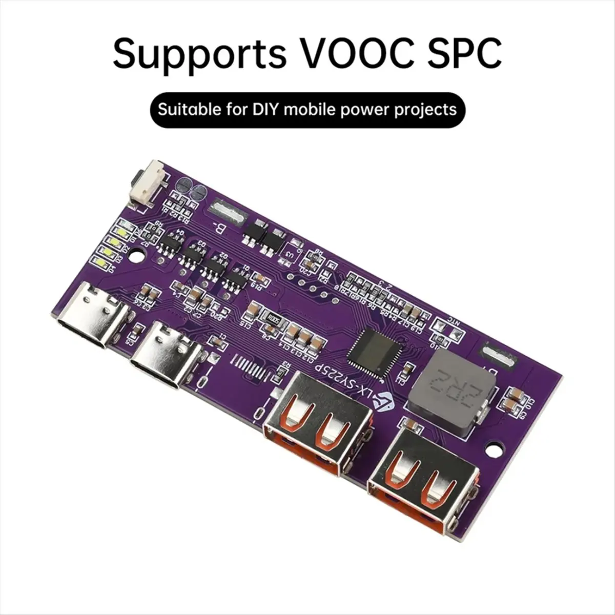 LED Dual USB Micro-Type/Type-C Mobile Power Bank Lead-Acid Lithium Battery Charger Module Support QC2.0/QC3.0/QC4.0 A