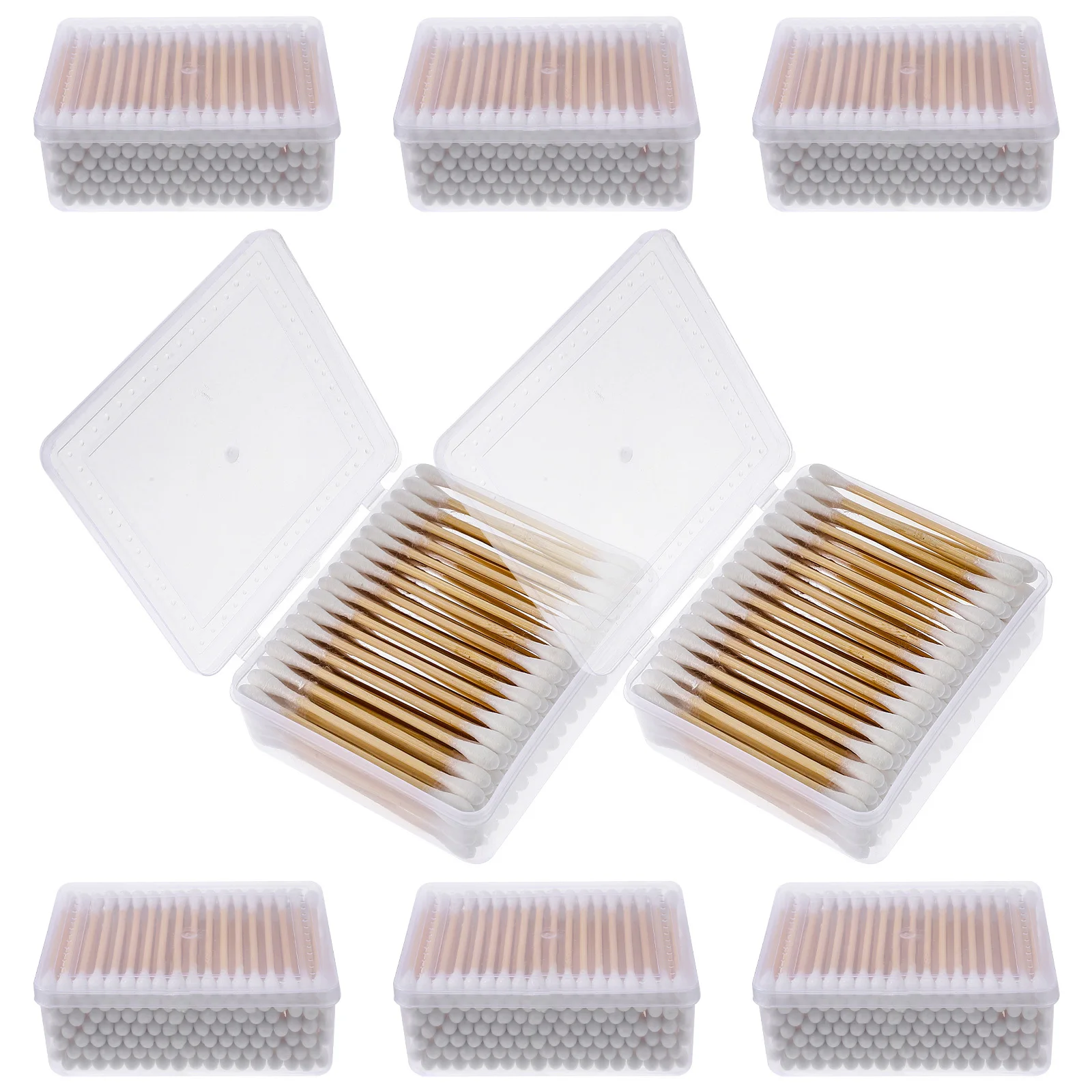 Small Eyelash Cotton Swabs 8 Boxes Disposable Makeup Cleaning Sticks for Professional Use Long Cotton Buds
