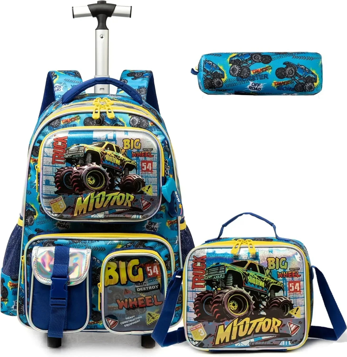 rolling school backpack for boys Trolley Roller Luggage Backpack on Wheel Elementary Multiple Function Pockets Travel School Bag