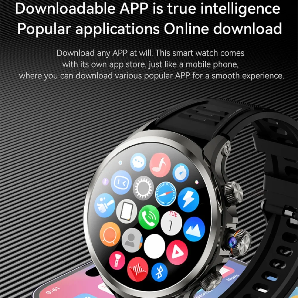 4G Watches 1.95 Inch Amoled 4G SIM WIFI Network 2GB RAM Updated GPS Smartwatch Video Call 900W HD Camera Health Sport Modes SOS