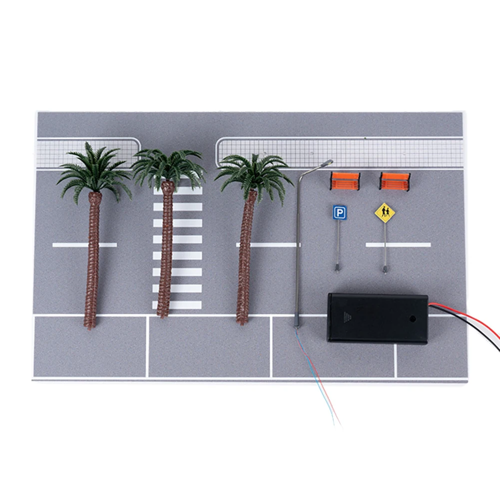 1/64 Diorama Car Parking Lot With Led Light Roadway Dis-play Model Scenery Kit For Hobbyists Of All Skill Levels