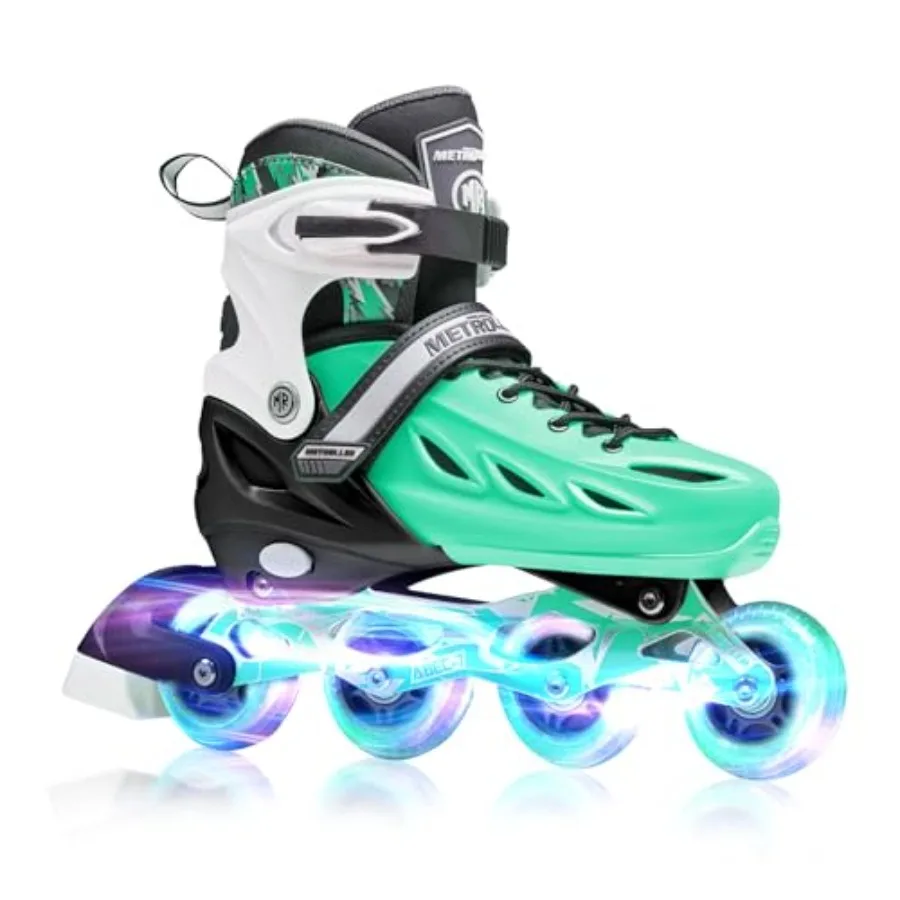 Inline Skates for Girls and Boys, Women, Men 4 Sizes Adjustable Inline Skates with Light Up Wheels, Illuminating Beginner Skate