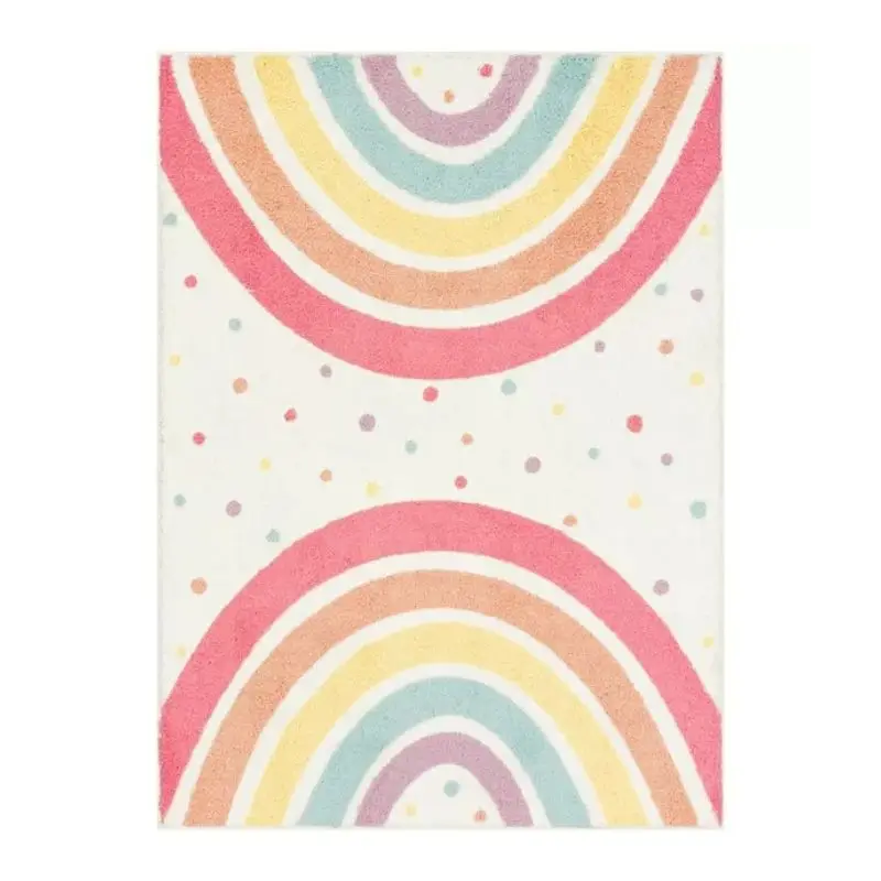 Shaggy Bedroom Rugs for Kids Rainbow Fluffy Carpet Living Room Hairy Nursery Play Mat for Children Plush Baby Rugs Soft Foot Mat