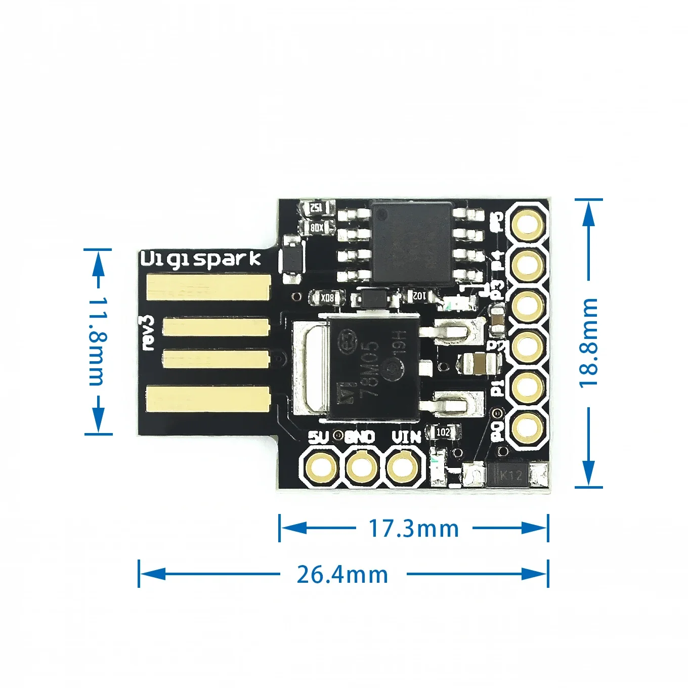 

ATTINY85 Digispark kickstarter miniature for Arduino usb development