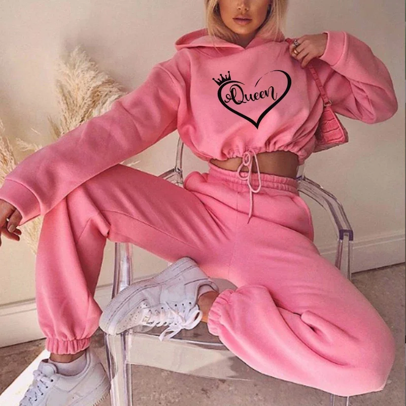 Sportbekleidung, Damen-Trainingsanzug mit Kapuze, Kordelzug, Damen-Set, zweiteilig, lässig, Jogging-Pullover, täglich, 2025, passende Sets, Kleidung