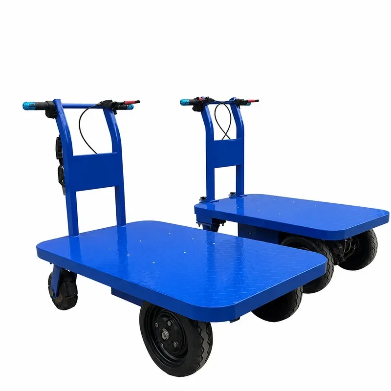 Thickened Steel Plate Electric Four Wheel Trolley Household Cargo Truck Express Portable Hand Pulled Cart