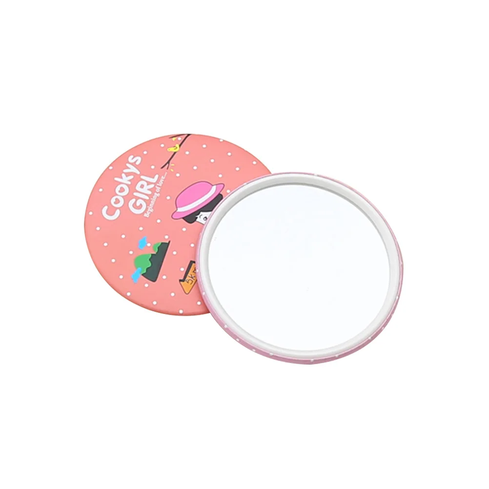 

Tinplate Makeup Mirror Premium Material Brush Lightweight Round Compact