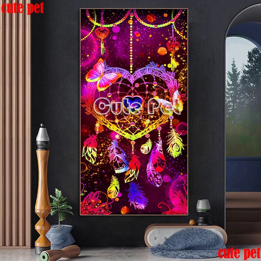 5D puzzle DIY Full square Diamond Painting Love Dream Catcher Diamond Rhinestone Embroidery Cross Stitch Mosaic decoration large