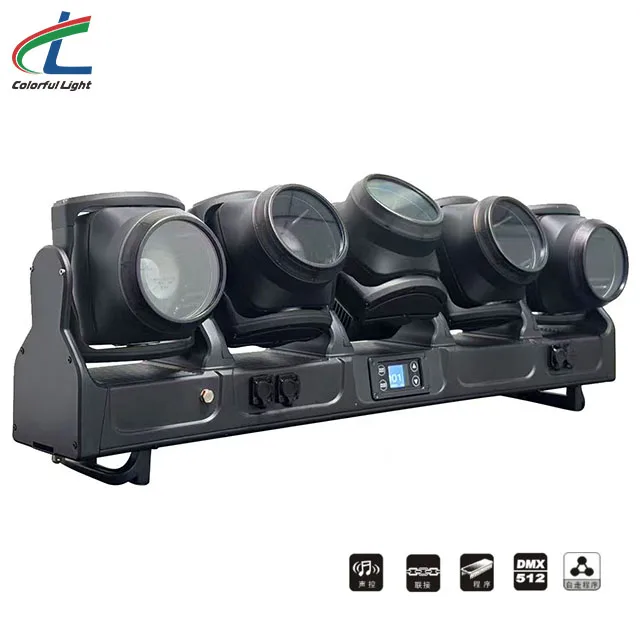TB5F TORNADO Outdoor IP66 5x120W RGBL LED Moving Head Light Bar for DJ Events with DMX512 Control