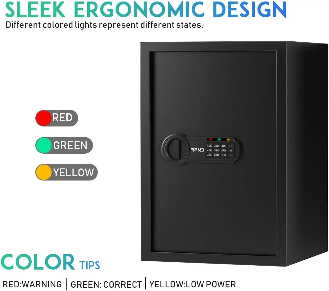 Deluxe Safe and Lock Box,Digital Keypad Safe Box,Steel Alloy Small Safes, Keypad Lock,Perfect for Home Office Hotel Business Jew