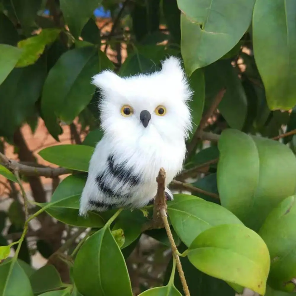 Lovely Artificial Animal Owl Miniature Plush Toy Garden Ornament Artificial Birds Fake Foam Animal Simulation Feather Birds