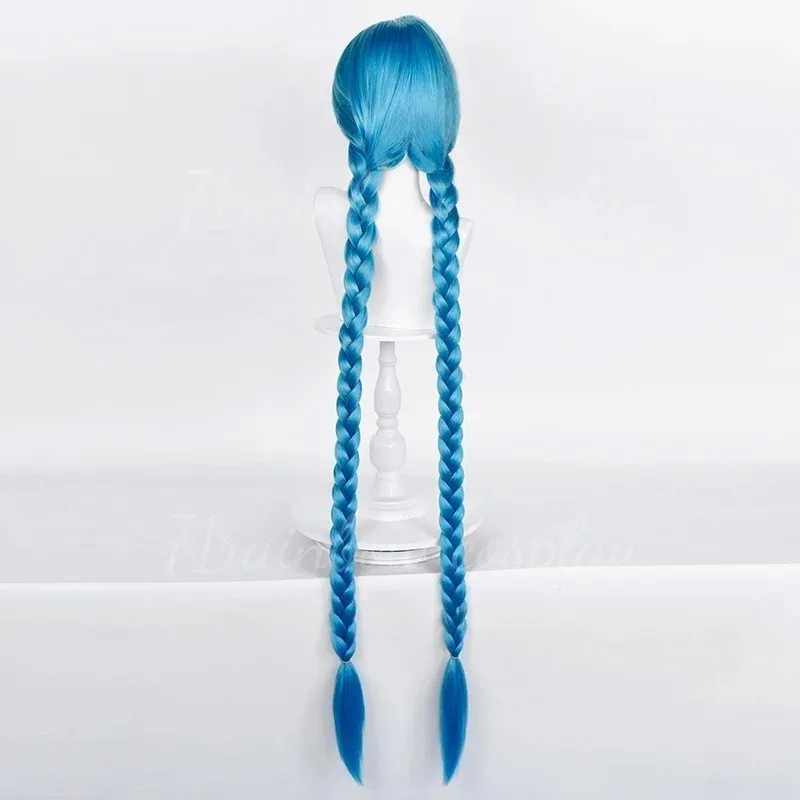 

aaa12 3Jinx парик LOL Arcane Jinx волосы Хэллоуин косплей парики