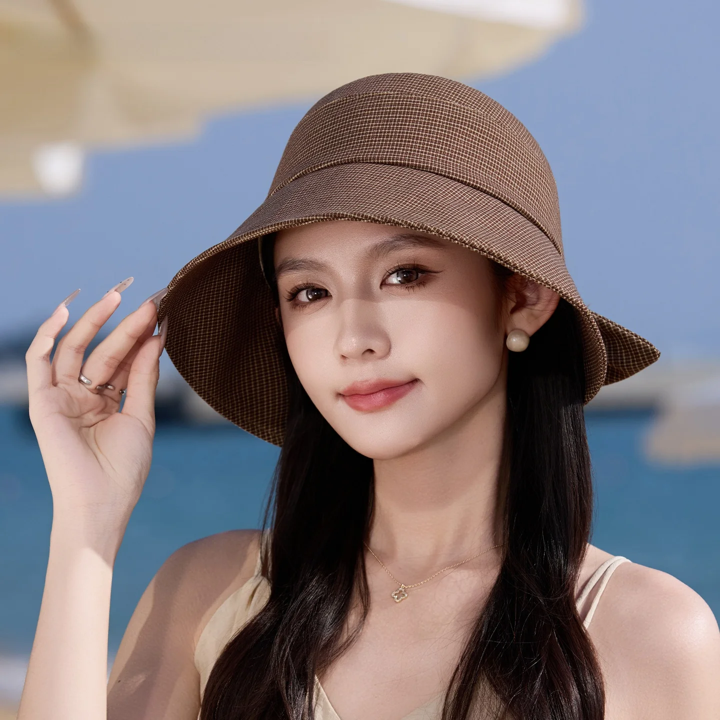 boutique-officielle-charlize--collection-d'ete-2026-pour-femmes-nouveau-style-casquette-de-peche-decontractee-pure-pour-vacances-voyage-protection-solaire