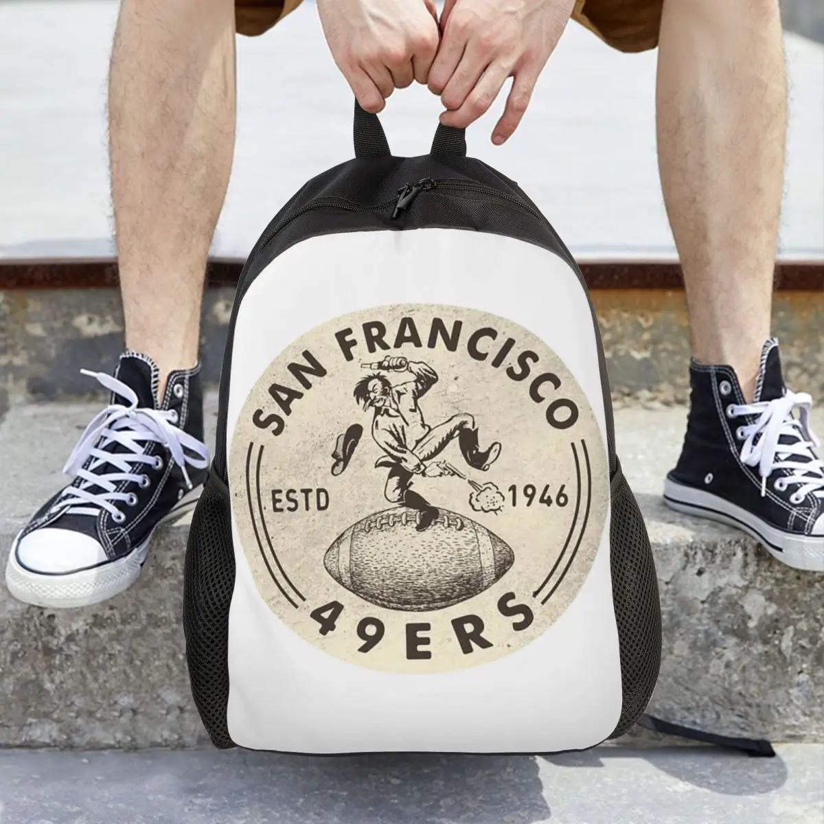 

Винтажный рюкзак San Francisco 49ers By Buck, рюкзак большой вместимости, детская сумка для книг, школьная сумка, сумки на плечо для мужчин и женщин