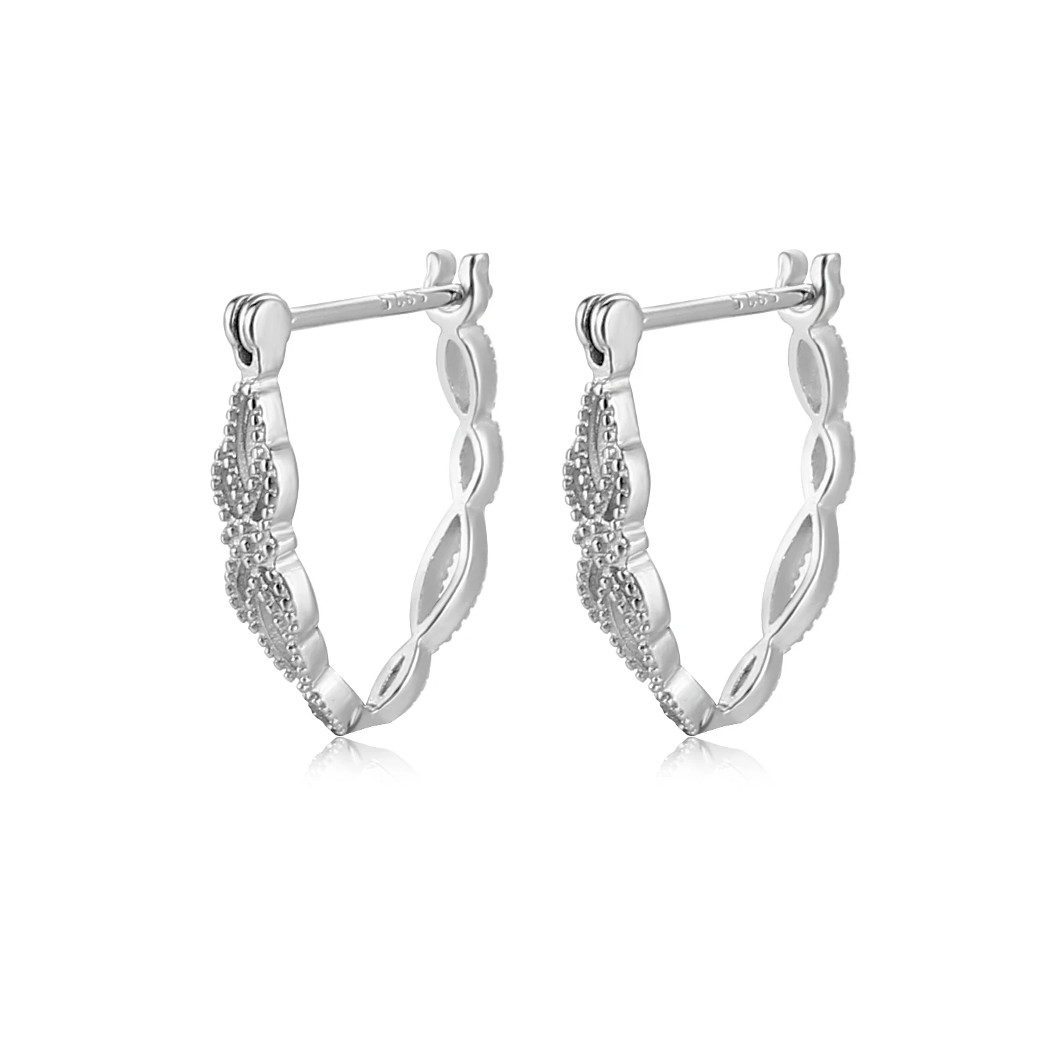 RYJU Trend Fashion Delicate Geometric Carved Hollow Wave Lace Earring For Women Sterling Silver Elegant Fashion Jewelry Gifts