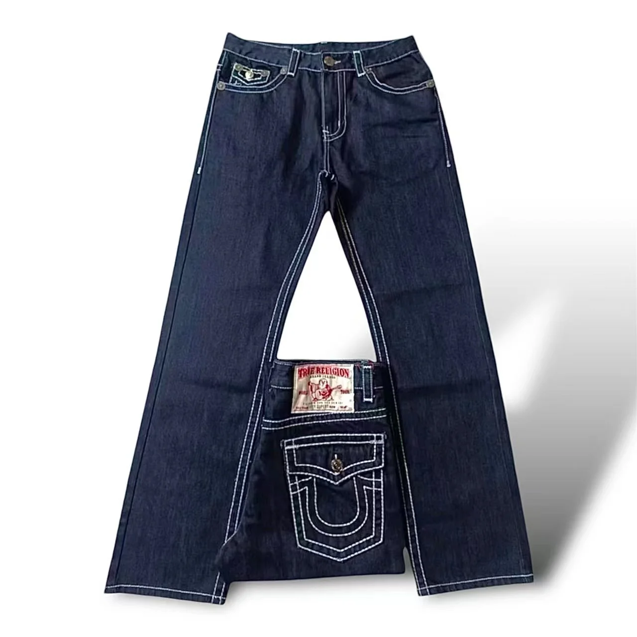 Navy blue white line 2917