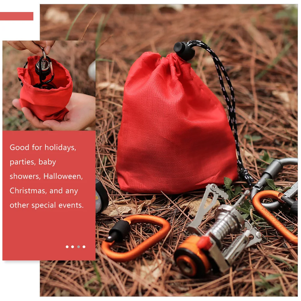 6Pcs Ecofriendly Polyester Drawstring Bags Bright Colors Jewelry Pouches Camping Organizers Storage Portable Sundries Bag