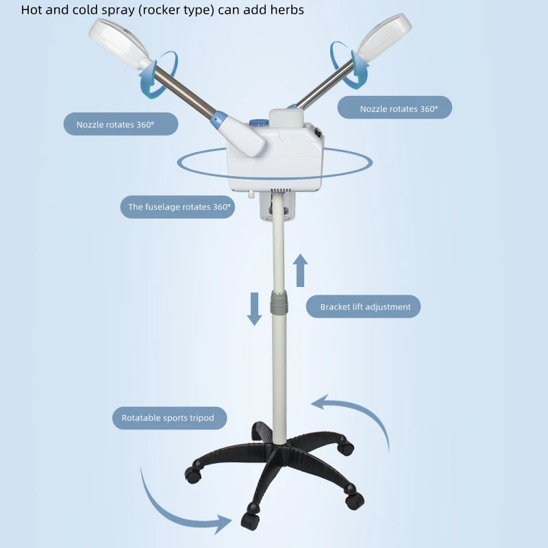 DT-368A الروك الذراع نوع الساخن والبارد بخاخ مزدوج رذاذ الوجه باخرة بيسيال ترطيب أداة الساخن رذاذ الوجه المنزلية