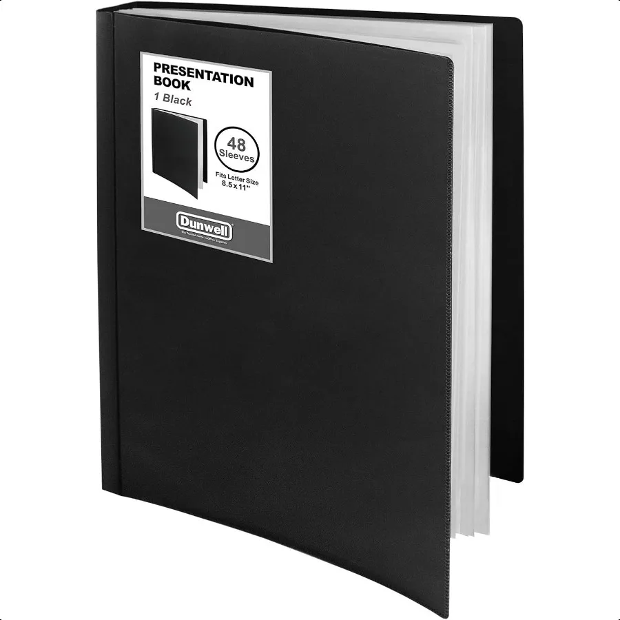 

Binder with Plastic Sleeves 48Pocket Black Presentation Book 8.5 x 11 Portfolio Folder with Clear Sheet Protectors Displays 96P