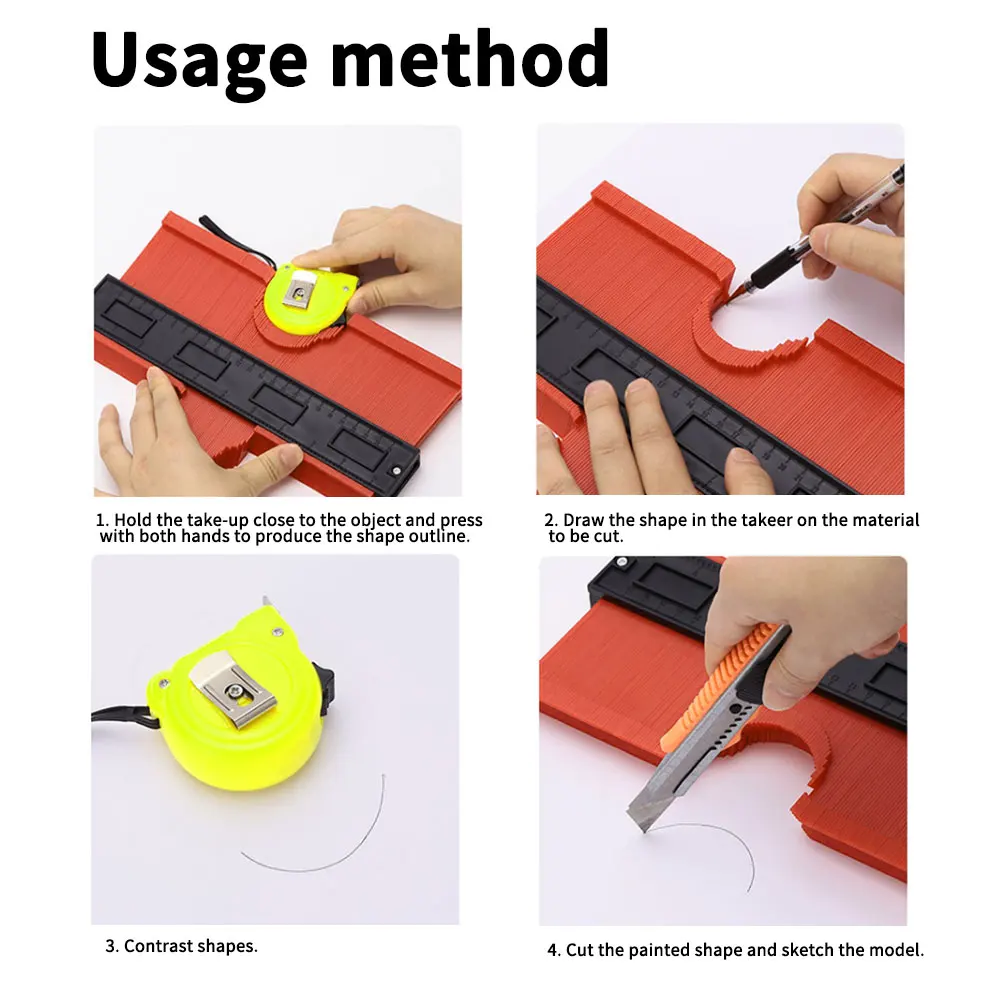 

5Inch Contour Gauge Plastic Profile Copy Contour Gauge Standard Pipe Tile Wood Laminate Tool Tile Laminate Measuring Tool