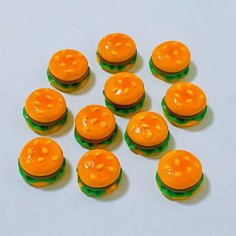 

10pcs Simulation Hamburger Charms Kawaii Resin Pendant Charms for Earring Bracelet Keychain Diy kid Jewelry Making Supplies