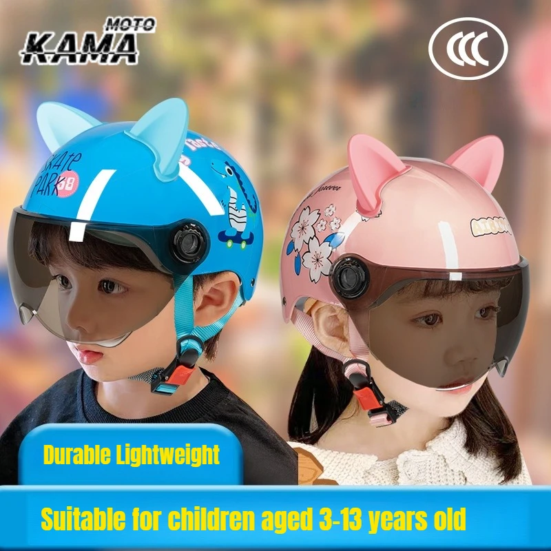 

Durable Lightweight Removable Ear Protection Half Helmet for 3-12 Years Old Kids Electric Car Universal Seasonal Casque De Moto