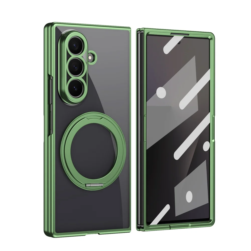 Etui z powłoką galwaniczną do bezprzewodowego ładowania z użyciem magnetycznego stojaka MagSafe do Samsunga Z Fold 8 Ultra 7 6 5 4, przezroczyste, odporne na wstrząsy, miękkie etui ochronne.