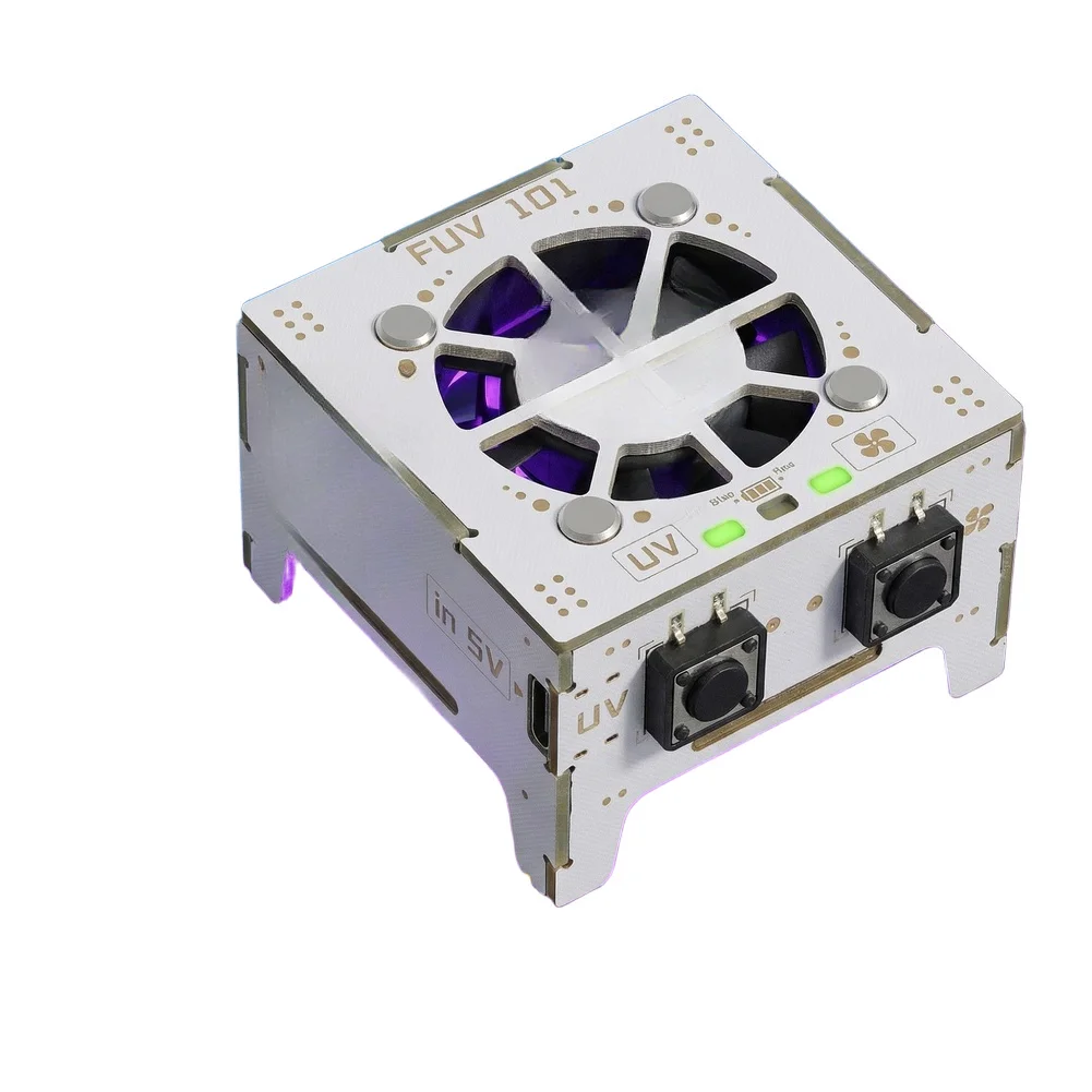 UV Curing Fan with Cooling 3W 395nm for Key-Controlled Heat Dissipation in Material Hardening 55x56x38mm Metal