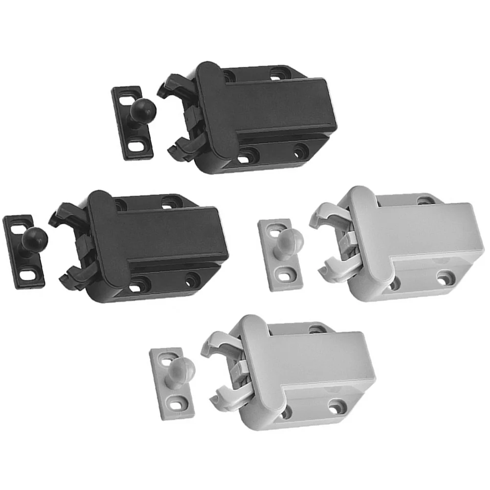 4Pcs Safe Push Latch Plastic Door Open Catch Lock for Cupboards Cabinets Reliable Convenient Use Drawer Safe Push Latch
