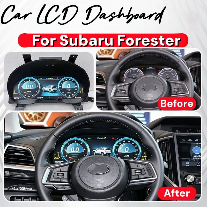 Car LCD Dashboard For Subaru Forester 2013-2018 2019-2024 Digital Cluster Instrument Panel Cockpit Multifunctional Speedometer