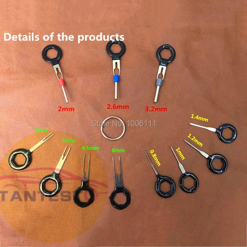 18PCS Auto Car Plug Circuit Board Wire Harness Terminal Extraction Pick Connector Crimp Pin Back Needle Remove Tool Set