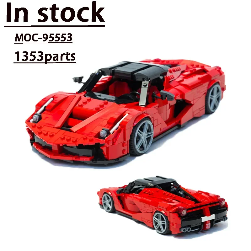 MOC-95553 Rotes neues Supercar-Baugruppen-Bausteinmodell • 1353 Teile Bausteine Kinder Weihnachten individuelles Geschenk Spielzeug für Erwachsene