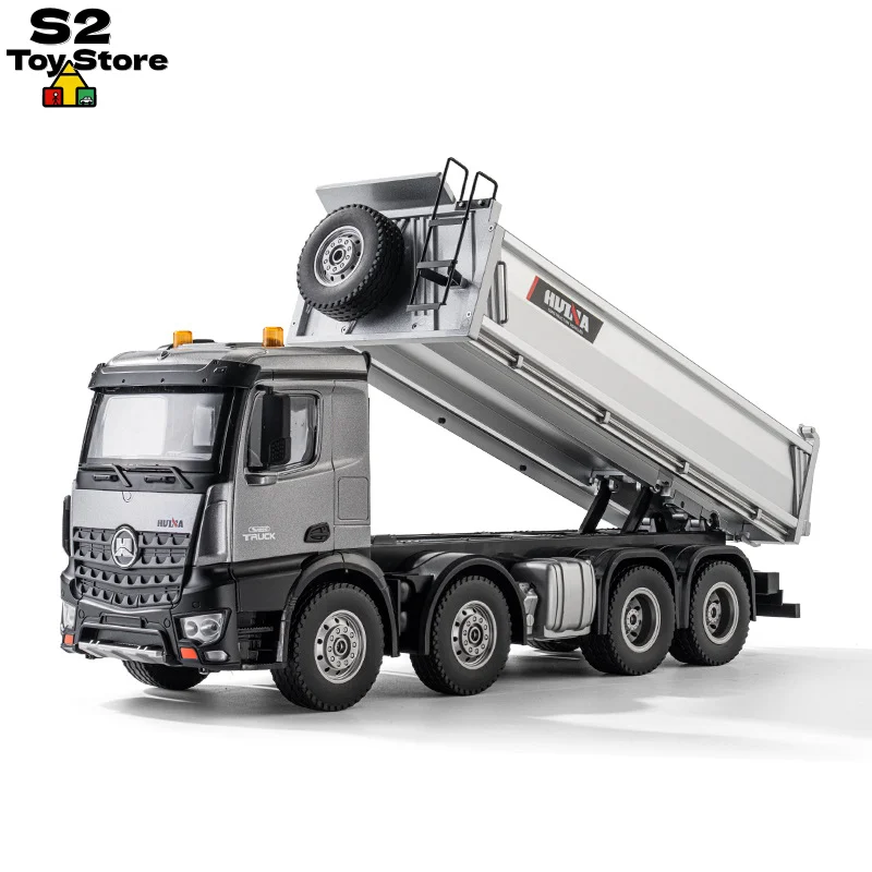 1:14スケール HuiNa 1537 合金製 RC ダンプトラックミキサー フルプロポーショナルコントロール搭載 重機模型 ギフト