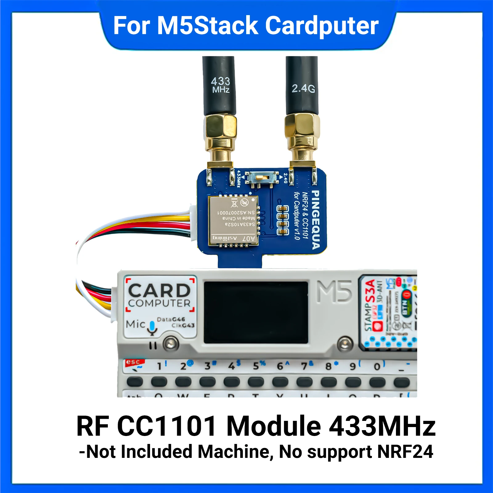 

M5Stack Cardputer CC1101 RF Module 433MHz, Grove Plug & Play Interface, Works with Bruce Firmware