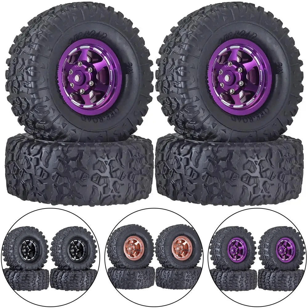 

Ajrc Aluminum Alloy 1.3 Inch Beadlock Wheel Rim Tire for 1/24 Fms24 Axial Scx24 1/18 Traxxas Trx4-m Trx4m Rc Crawler Car Tire