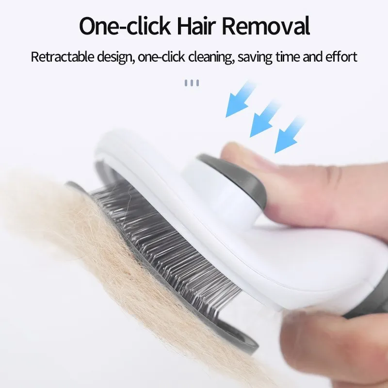 Cat Brush Remove Hair Pet Hair Removal Comb for Cats Non-slip Grooming Brush Stainless Steel Dog Combs Brushes Cat Accessories