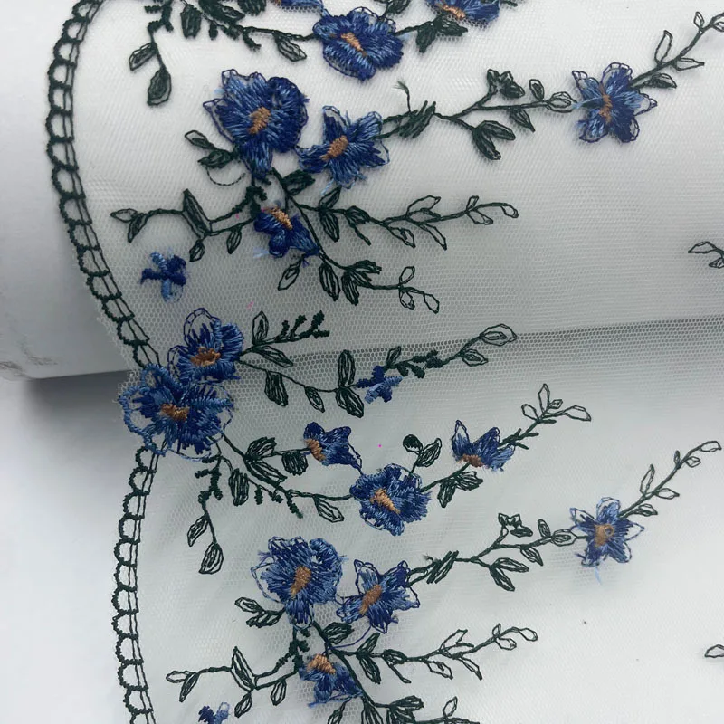 20Yards Two Tones Embroidered Lace Trim For Sewing Clothes Accessories Lingerie Lolita Curtains Dress DIY